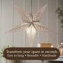 Sequinned Paper Star Lampshade – Handmade Paper Decoration For Magical Lighting, thumbnail 3 of 10