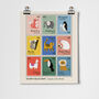 Animal Postage Stamps Children's Fine Art Print, thumbnail 4 of 4