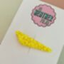 Neon Yellow Glitter Resin Hair Clip / Festival Fashion Barrette / Novelty Gift For Teenager, thumbnail 4 of 4