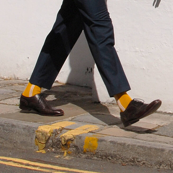 Customised Yellow Luxury Men's Socks Three Pair Gift By Peper Harow Socks