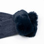 Cosy Navy Blue Gloves With Faux Fur Cuff, thumbnail 2 of 5