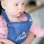 Personalised Baby Embroidered Denim Dungarees, thumbnail 8 of 12