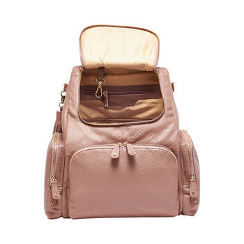 Amber Warm Taupe Leather Backpack, 7 of 10