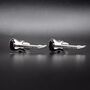 Electric Guitar Silver Cufflinks Gift For Musicians 316 L Stainless Steel Rock Accessory, thumbnail 1 of 6