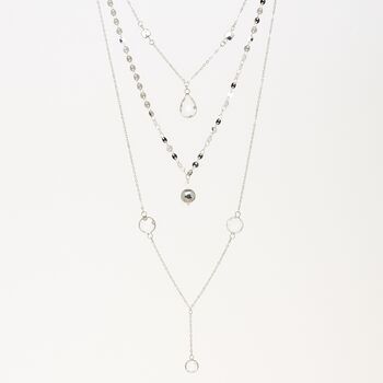 Long Gold Plated Multi Strand Blue Chalcedony Necklace, 7 of 9