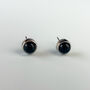 Sterling Silver Black Circle Stud Earrings, thumbnail 3 of 5