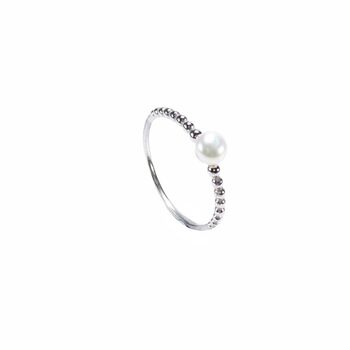 Ball Band Pearl Ring, Rose, Gold Vermeil On 925 Silver, 7 of 8