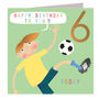 Copper Foiled Football 6th Birthday Card, thumbnail 2 of 5