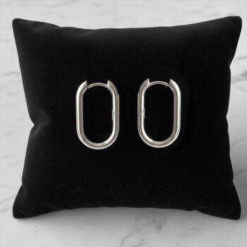 Women's Lightweight Small Oval Hoop Earrings In Sterling Silver, 4 of 6