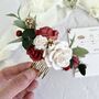 White And Red Rose Floral Hair Comb, thumbnail 5 of 8