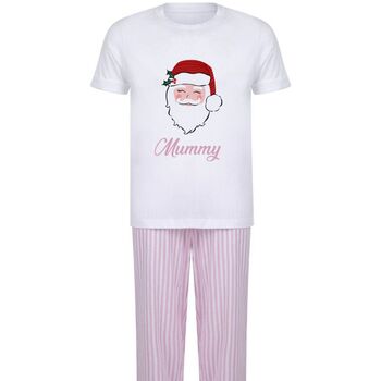 Adult Pink Striped Santa Pyjamas, 3 of 3