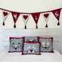 Edelweiss Christmas Bunting In Red And Cream Wool, thumbnail 1 of 4