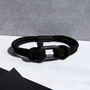 Personalised Men's Shackle And Black Rope Bracelet, thumbnail 2 of 6