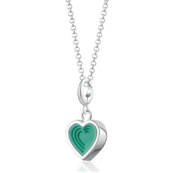 Sterling Silver Geometric Turquoise Heart Charm, 2 of 6