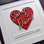 Personalised 40th Anniversary Wooden Heart Print – Ruby Wedding Keepsake, thumbnail 1 of 3