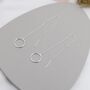 Sterling Silver Open Circle Threader Earrings, thumbnail 2 of 10