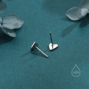 Sterling Silver Red Enamel Glaze Heart Stud Earrings, 3 of 12