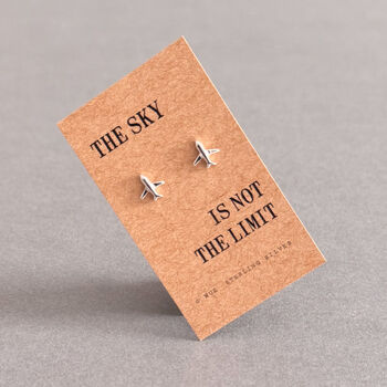Sky Is Not The Limit Sterling Silver Airplane Earrings, 4 of 7