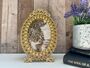 Gold Oval Photo Frame 6x4 Inch – Beaded Design, thumbnail 1 of 8