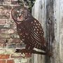 Rusted Owl Garden Ornament Decoration Gift, thumbnail 3 of 3
