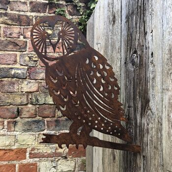Rusted Owl Garden Ornament Feature Decoration, 3 of 3