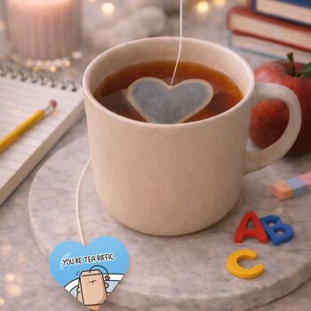 Best Teacher Heart Shaped Tea Bags, 3 of 5