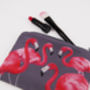 Flock Of Flamingos Printed Silk Zipped Bag, thumbnail 4 of 5