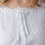 Women's White Cotton Nightdress Pintuck, thumbnail 2 of 4