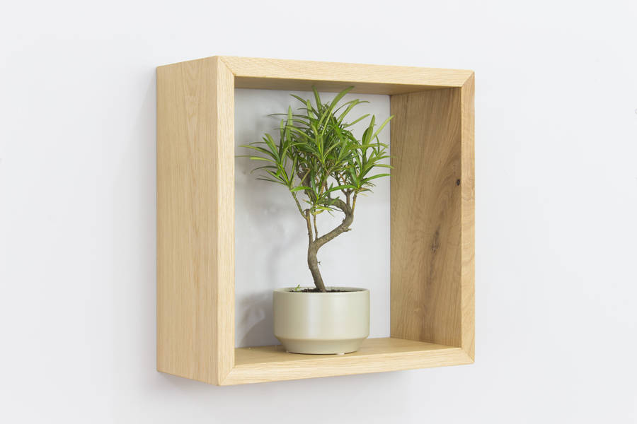 Cube Wall Shelves Set Of Three Solid Oak Square Shelves By BespOak