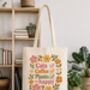 Cats Coffee Plants Happy Tote Bag, thumbnail 1 of 4