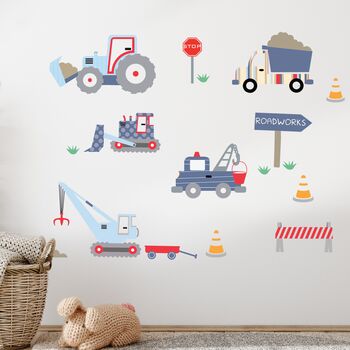 Construction Site Fabric Wall Stickers, 2 of 5