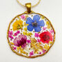 Medium Necklace With Multicolour Flowers In Gold Or Silver, thumbnail 1 of 9
