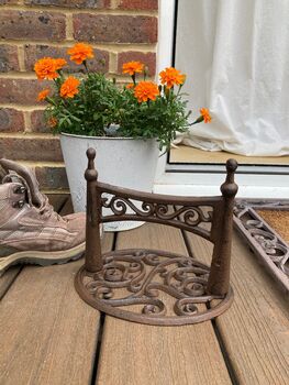 Cast Iron Boot Jack Welly Scraper Outdoor Shoe Cleaner, 7 of 8