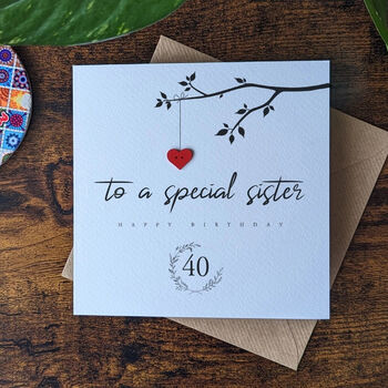 Personalised 40th Birthday Card For Special Sister, 2 of 4