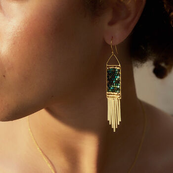 Peace Crystal Chrysocalla Statement Earrings, 7 of 8