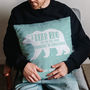 'A Bear Hug From' Personalised Locations Cushion, thumbnail 2 of 9