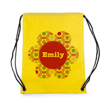 Personalised Yellow Flower Waterproof Swim Bag, 7 of 8