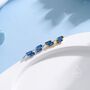 Double Trapezoid Sapphire Blue Cz Screw Back Earrings, thumbnail 4 of 12