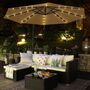 Taupe Garden Patio Parasol Umbrella With LED Lights, thumbnail 1 of 6