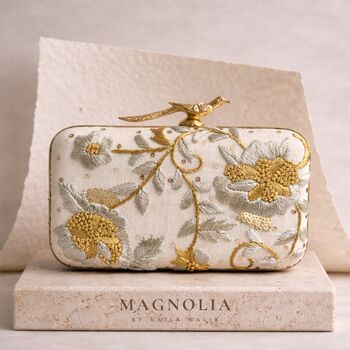 Austin | Ivory And Gold Zardozi Bridal Clutch Bag, 2 of 7