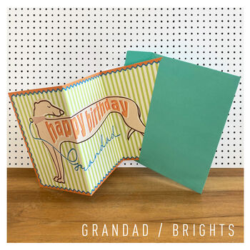 'Whippet/Greyhound' Dog Fold Out Birthday Card, 2 of 7