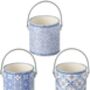 Set Of Three Blue Ceramic Pots With Choice Of Plants, thumbnail 3 of 3