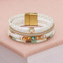 White And Gold Mix Multistrand Leather Cuff Bracelet, thumbnail 1 of 7