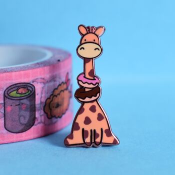 Cute Giraffe Enamel Pin, 2 of 6