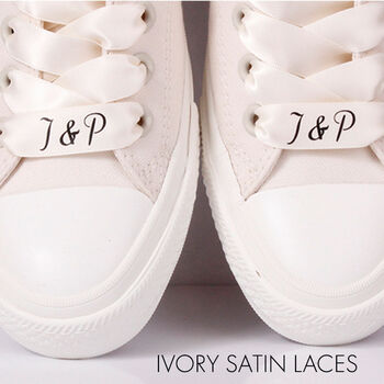 Personalised Satin Ribbon Laces For Wedding Converse, 4 of 12