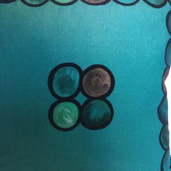 Ombre Circle Velvet Cushion Turquoise, 3 of 4