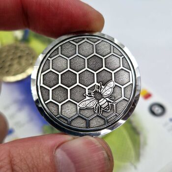Personalised Golf Ball Marker With 'Bee Kind' Design, 4 of 7