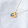 80th Birthday Gift For Women Birthstone And Initial Necklace, thumbnail 10 of 10