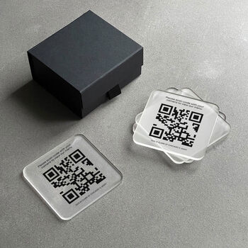 Personalised Logo Branded Qr Code Acrylic Coaster, 6 of 6