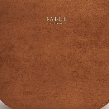 Tan Floral Faux Suede Embroidered Saddle Bag, 6 of 9
